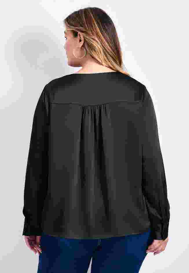 Marlene Tie Front Satin Blouse image number 1