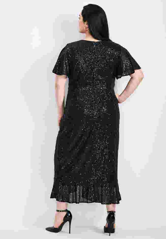 Nina Sequin Wrap Dress image number 1