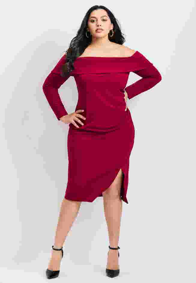 Collette Off Shoulder Gathered Waist Dress image number 0
