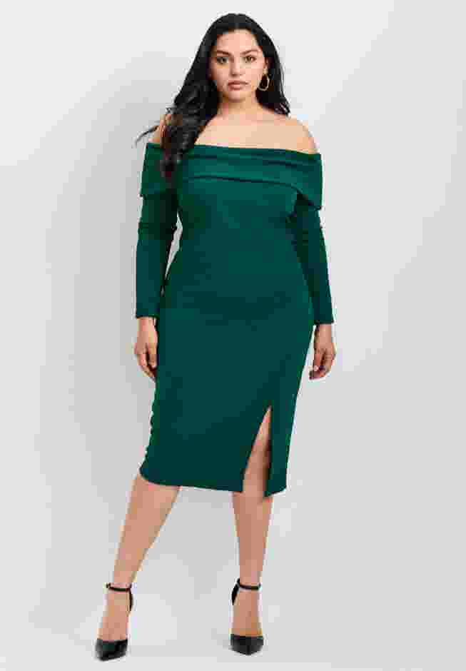 Collette Off Shoulder Gathered Waist Dress image number 0