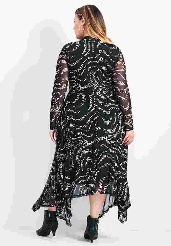 Mere Mesh Printed High Neck Dress image number 1