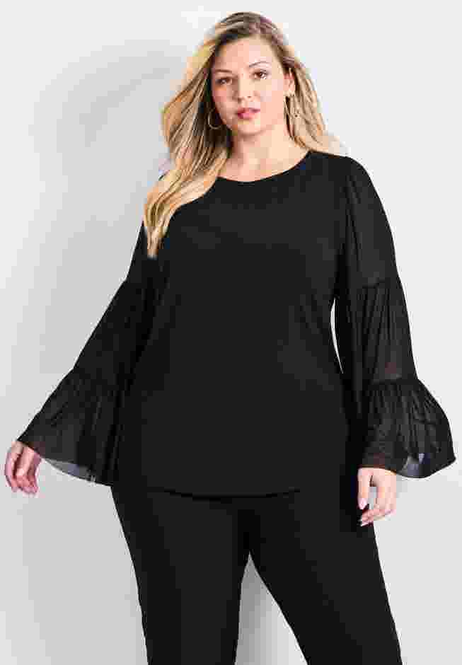 Mylo Mesh Bell Sleeve Top image number 0