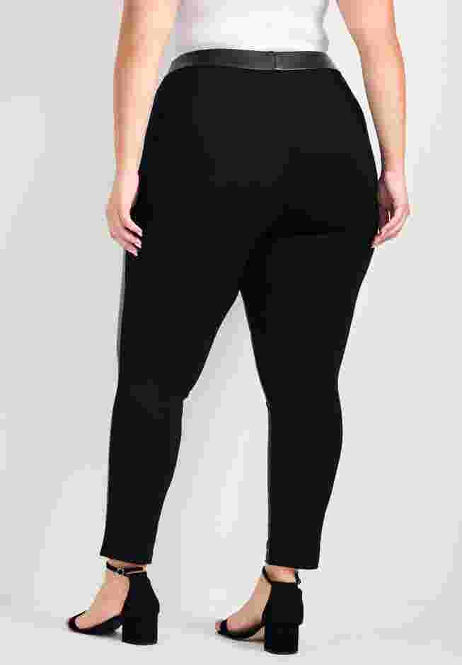 Vegan Leather & Ponte Pant image number 1