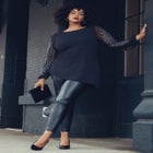 Vegan Leather & Ponte Pant image number null