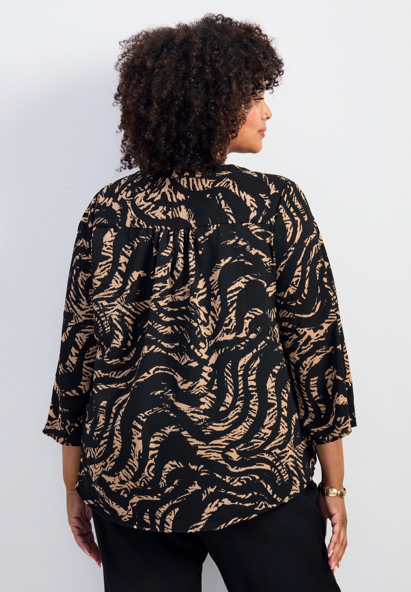 Hailey Zip Front Pintuck Blouse image number 1