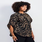 Hailey Zip Front Pintuck Blouse image number null