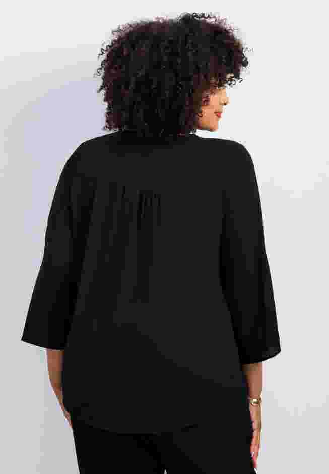 Hailey Zip Front Pintuck Blouse image number 1