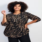 Hailey Zip Front Pintuck Blouse image number null