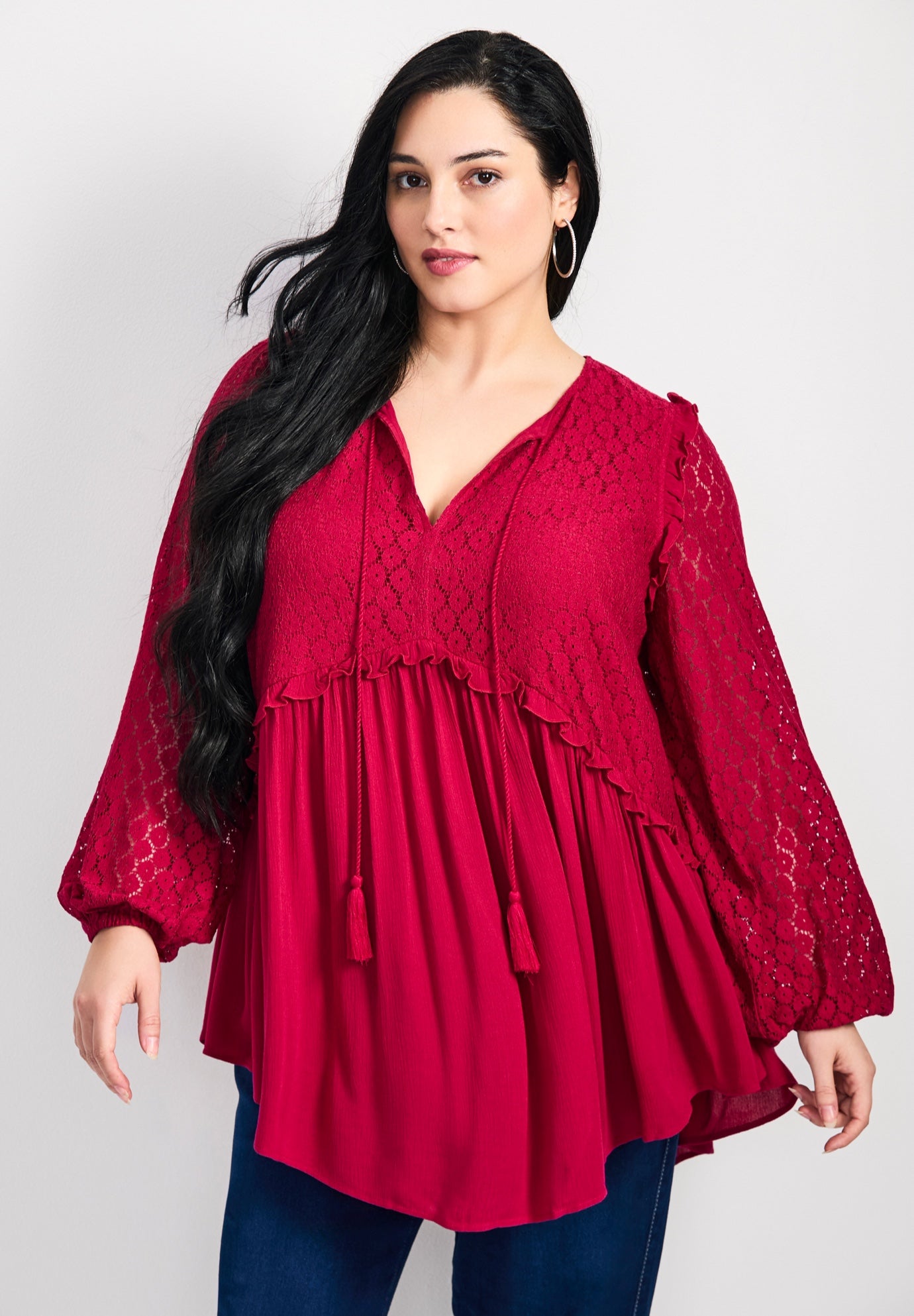 Haven Lace Yoke Top image number 0