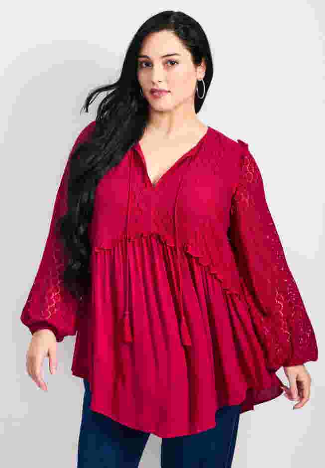 Haven Lace Yoke Top image number 0