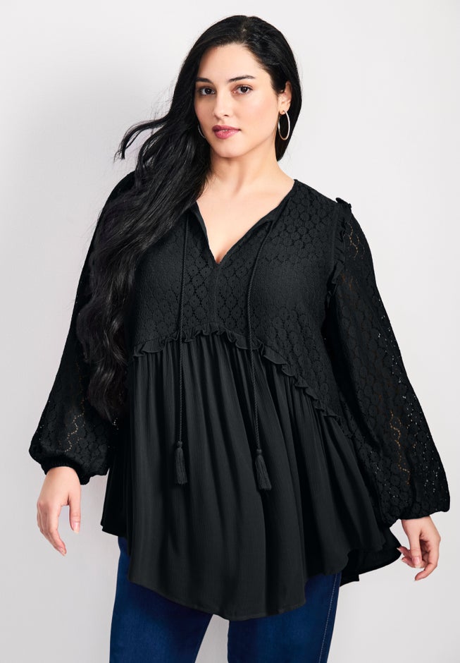 Haven Lace Yoke Top image number 0