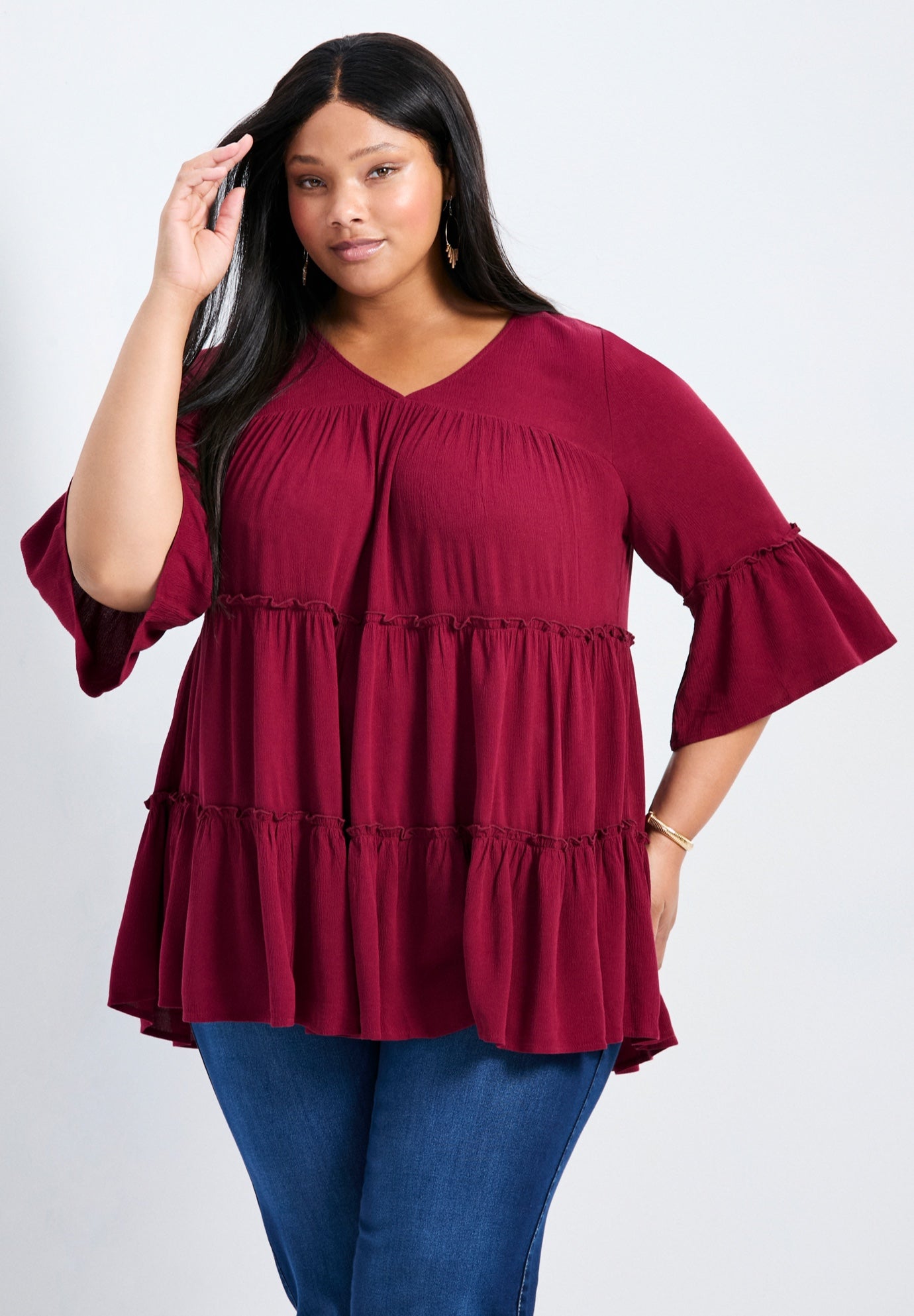 Amy Tiered Bell Sleeve Blouse image number 0