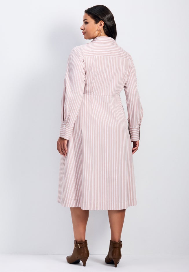 Bethany Poplin Tie Front Shirtdress image number 1