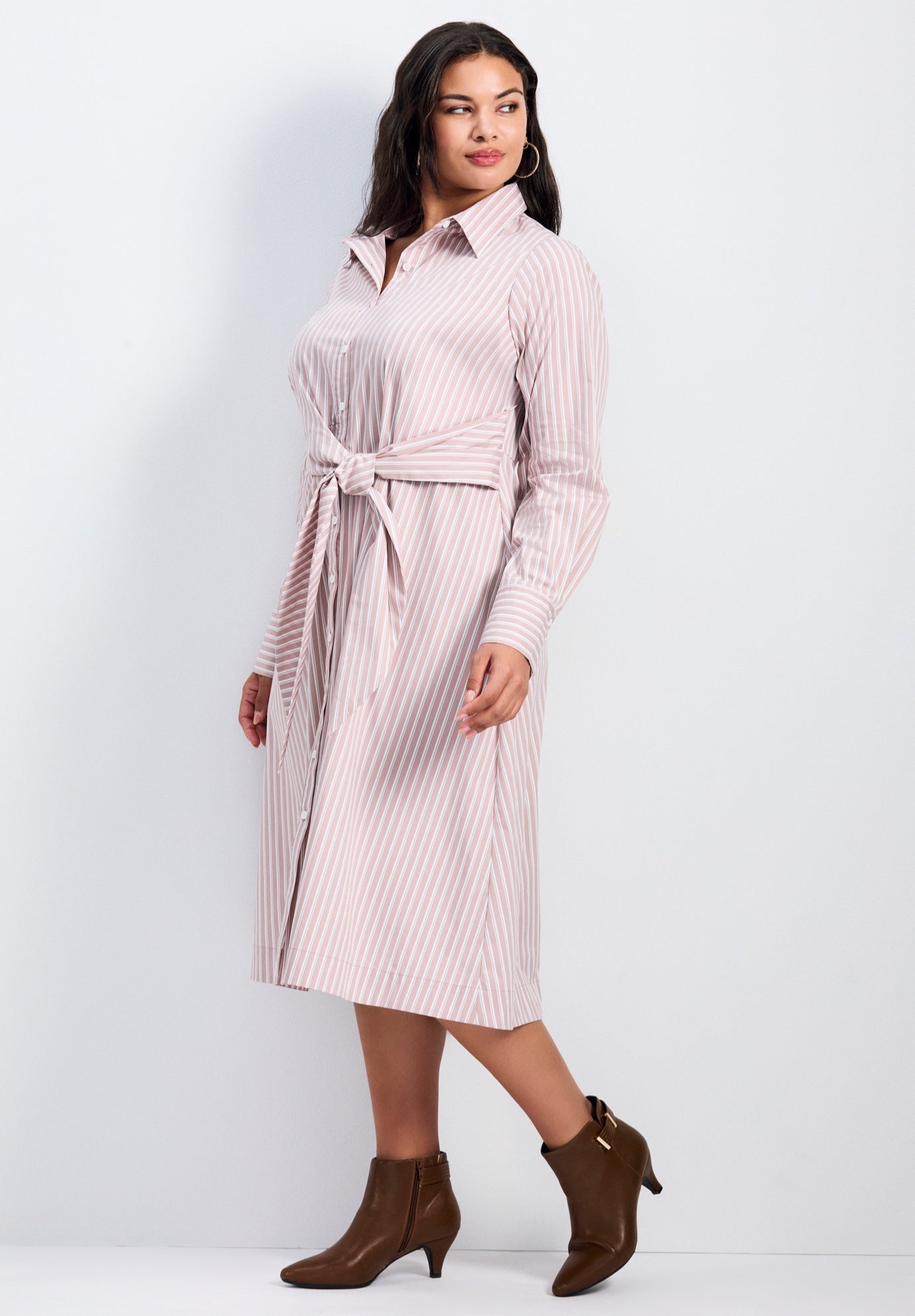 Bethany Poplin Tie Front Shirtdress image number 2
