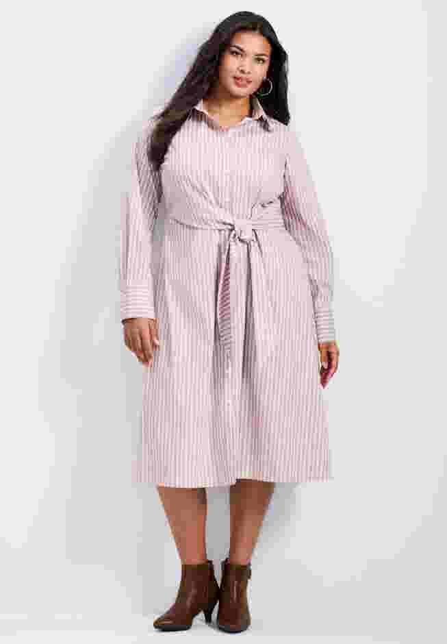 Bethany Poplin Tie Front Shirtdress image number 0