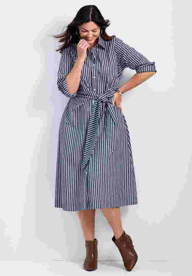 Bethany Poplin Tie Front Shirtdress image number 0