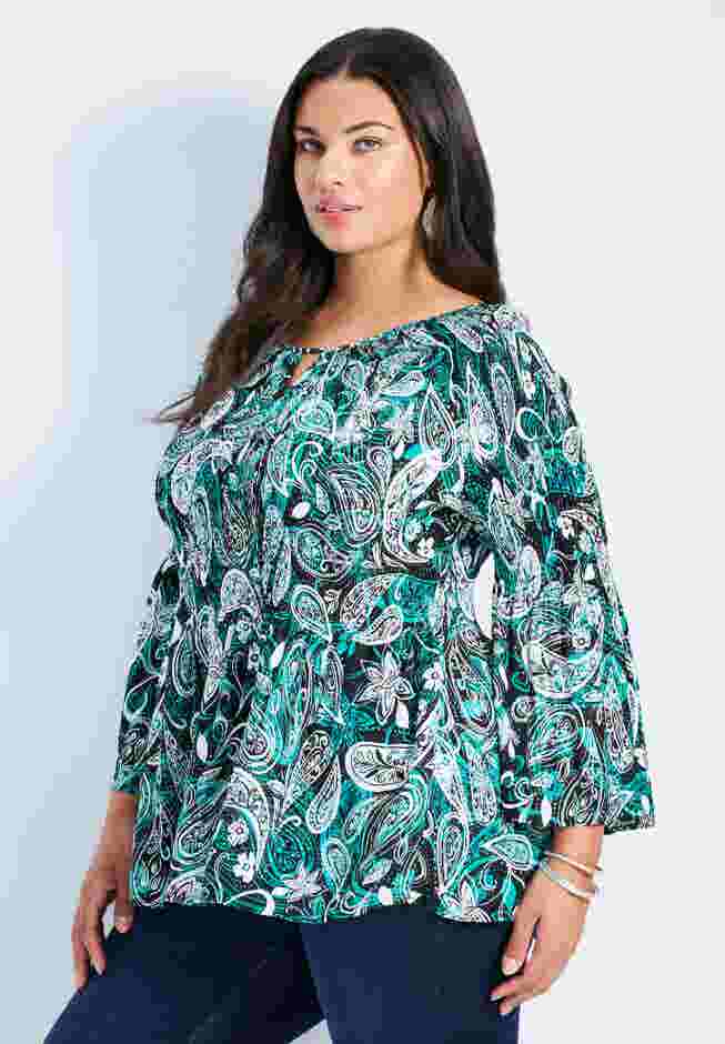 Fairview Keyhole Pleat Blouse image number 2