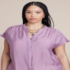 Textured Notch Collar Blouse image number null