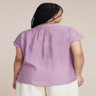 Textured Notch Collar Blouse image number null