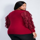 Frill Sleeve Sweater image number null