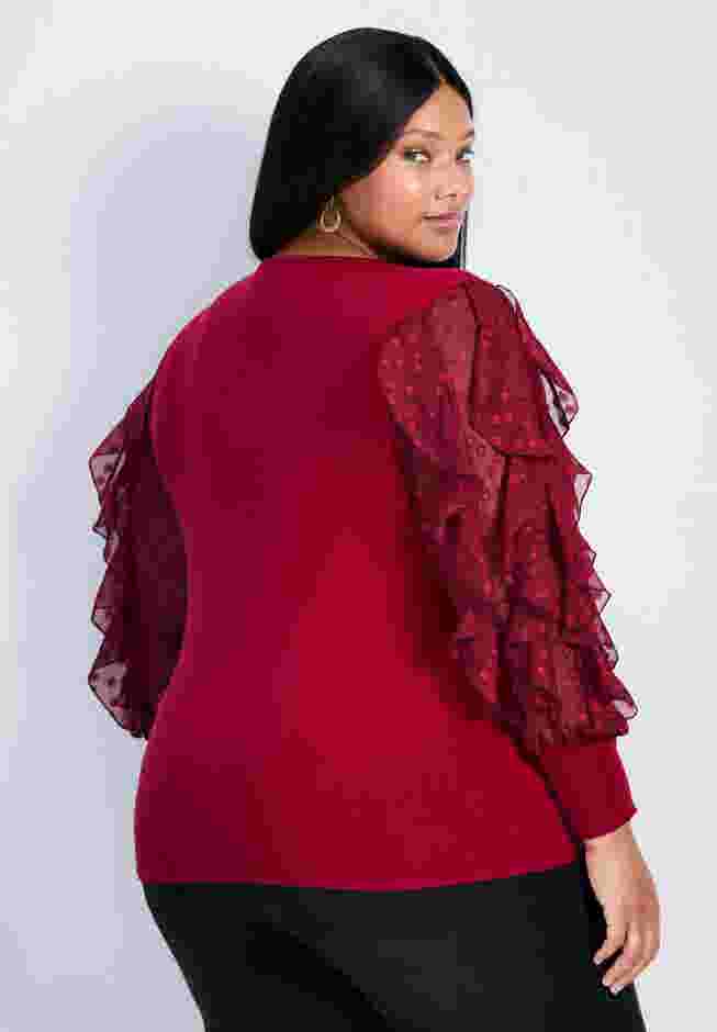 Frill Sleeve Sweater image number 1