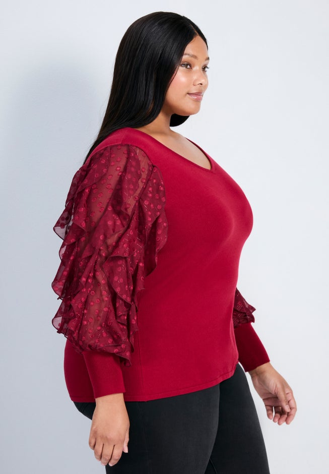 Frill Sleeve Sweater image number 2