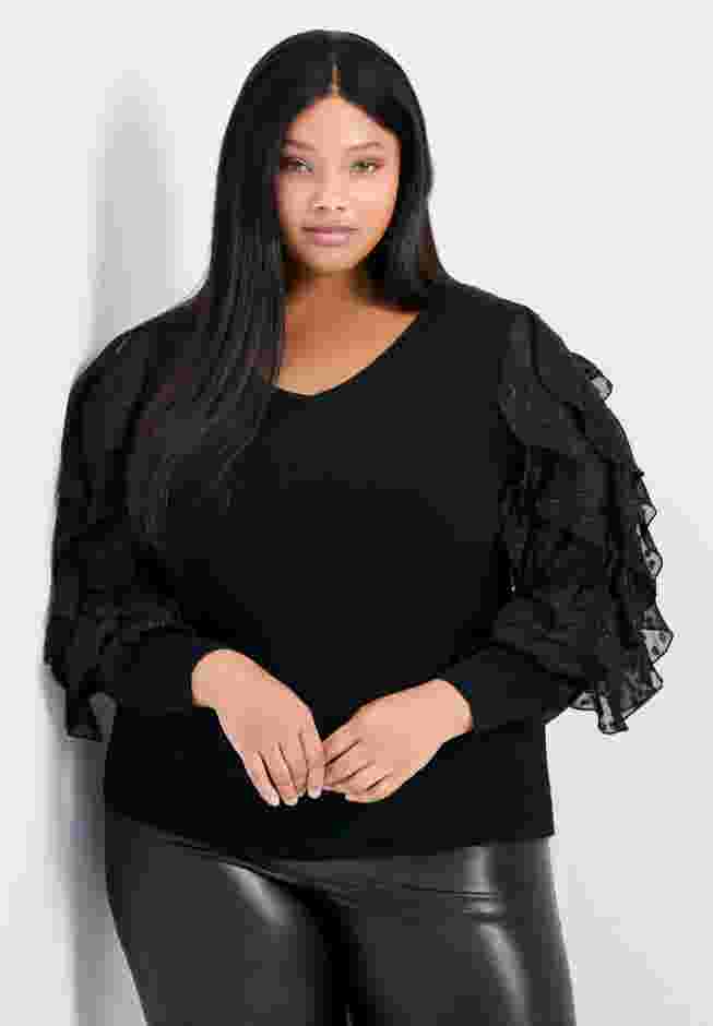 Frill Sleeve Sweater image number 0
