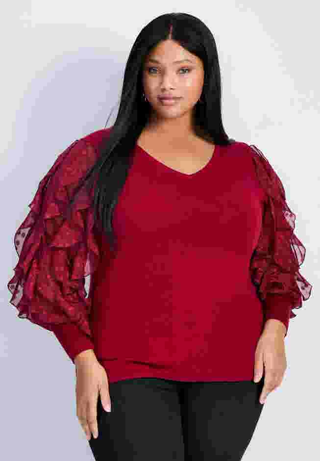 Frill Sleeve Sweater image number 0