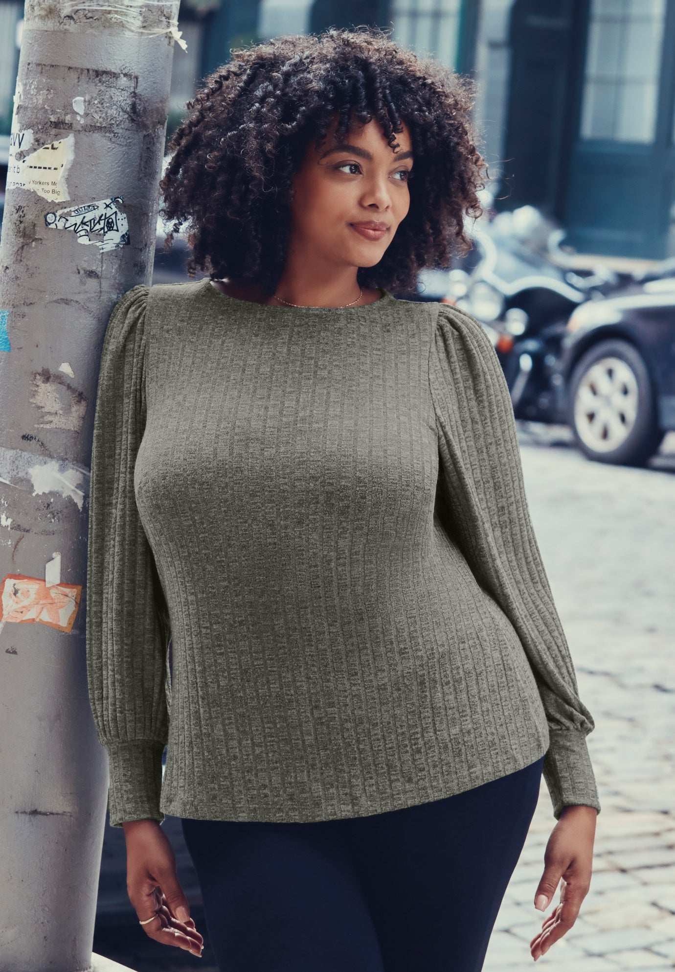 Jessica Rib Hacci Knit Top image number 4