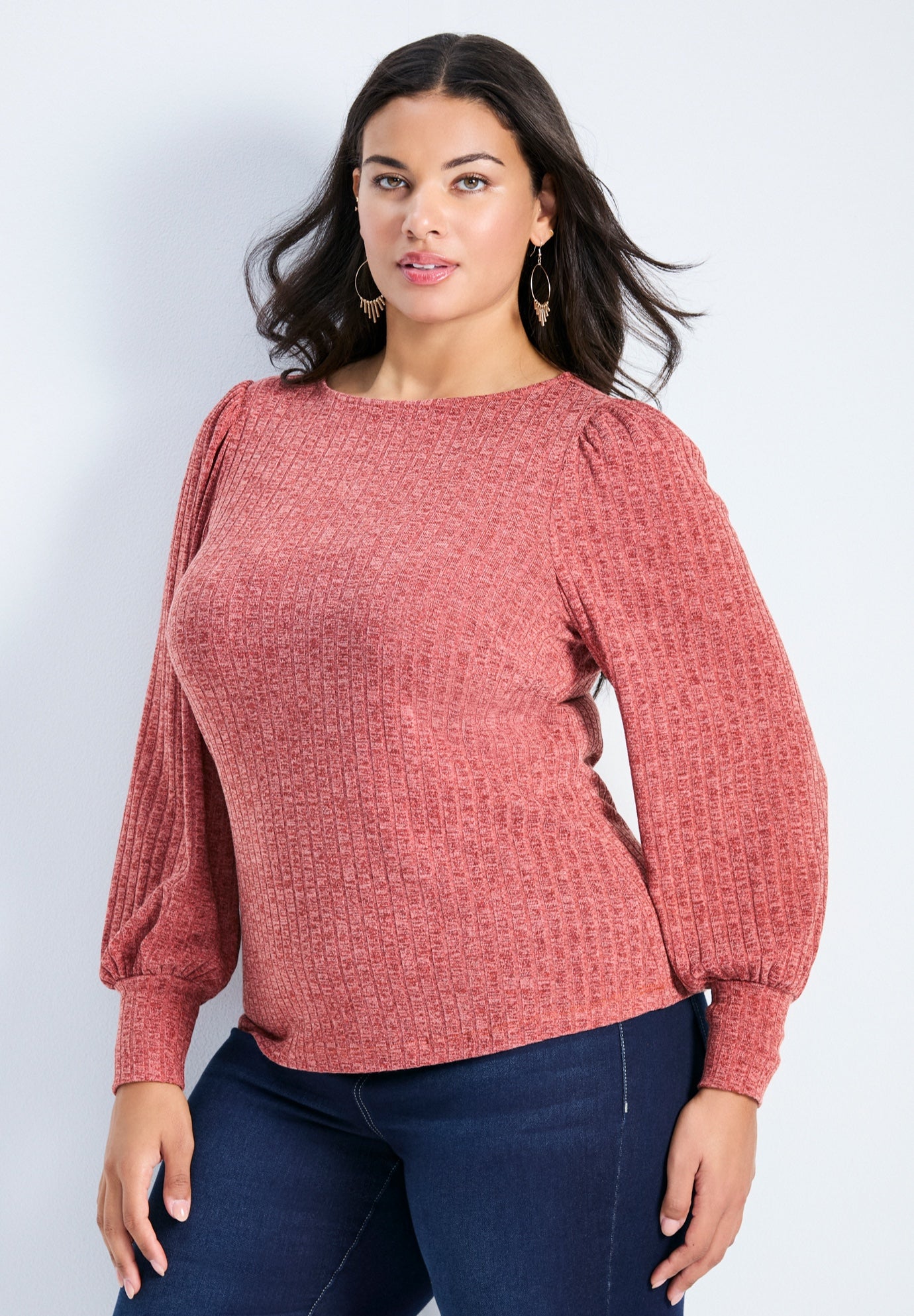 Jessica Rib Hacci Knit Top image number 2