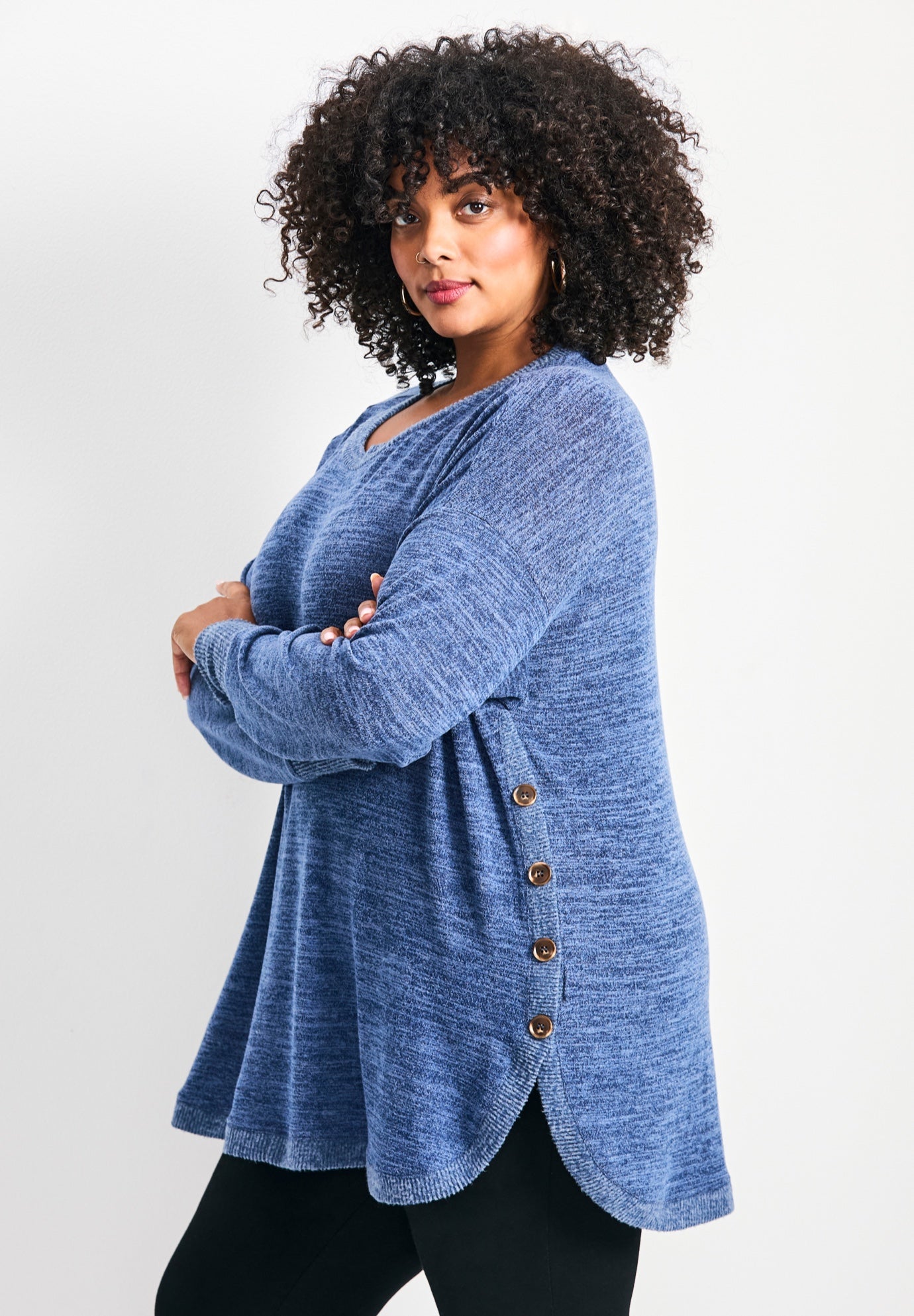 Bec Button Detail Hacci Top image number 2