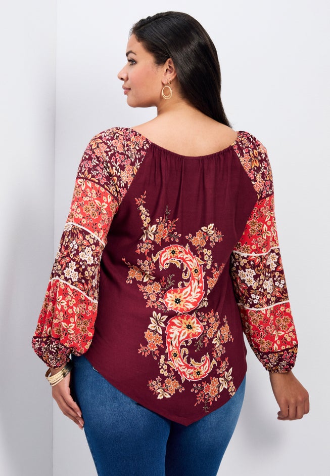 Nichola Scarf Print Top image number 1