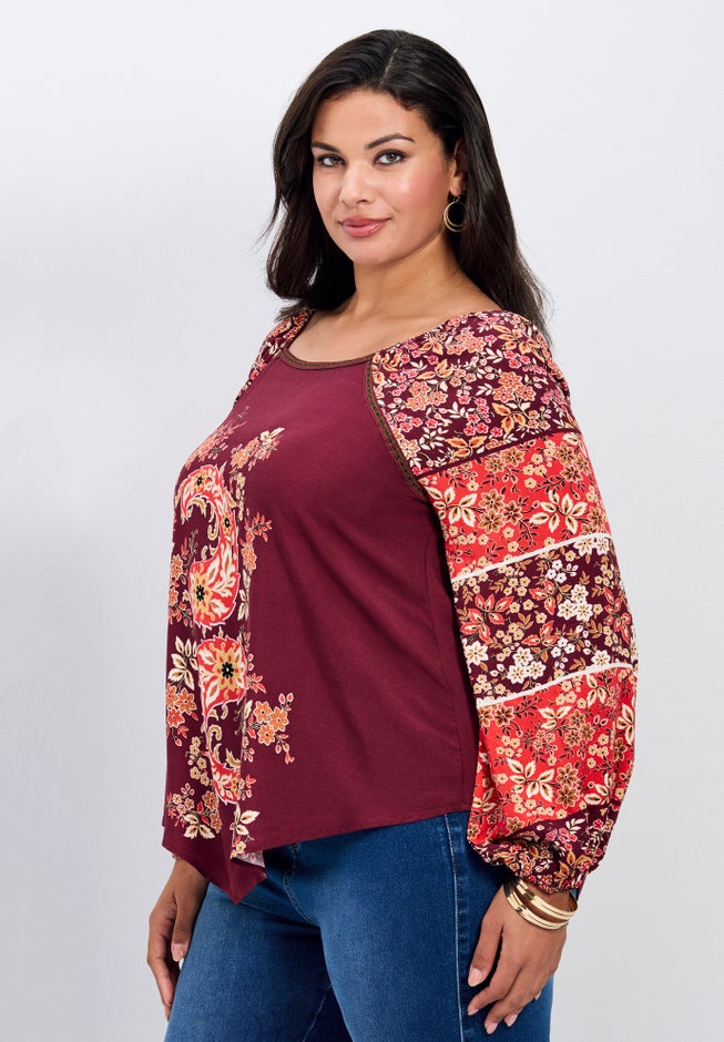 Nichola Scarf Print Top image number 2