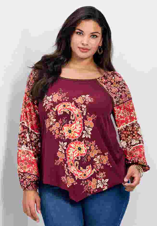 Nichola Scarf Print Top image number 0