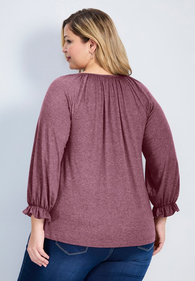Brie Embroidered Neckline Top image number 1