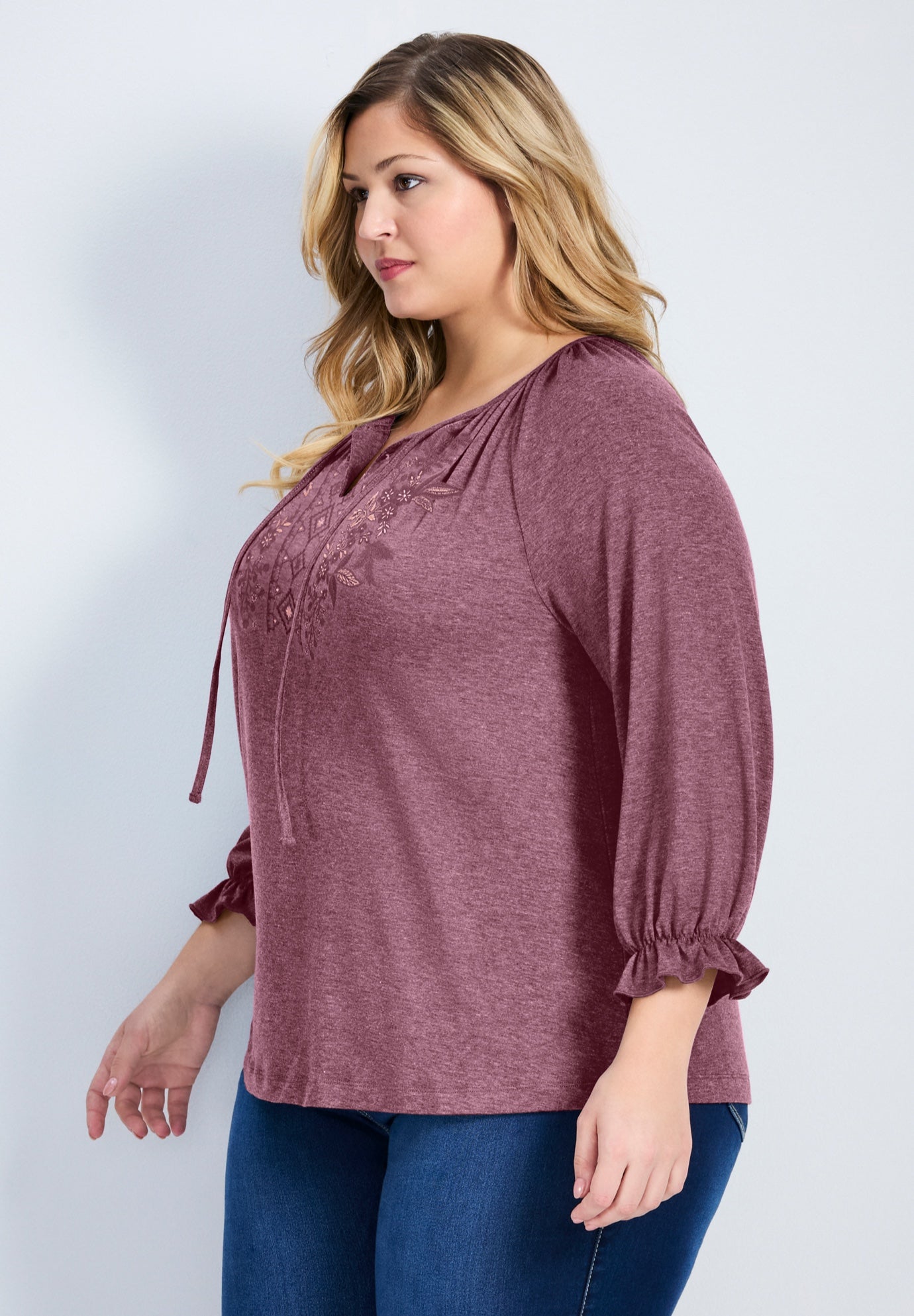 Brie Embroidered Neckline Top image number 2