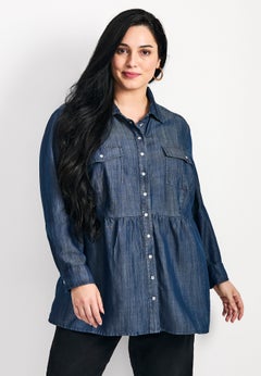 Denim Tiered Shirt