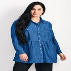 Denim Tiered Shirt image number null