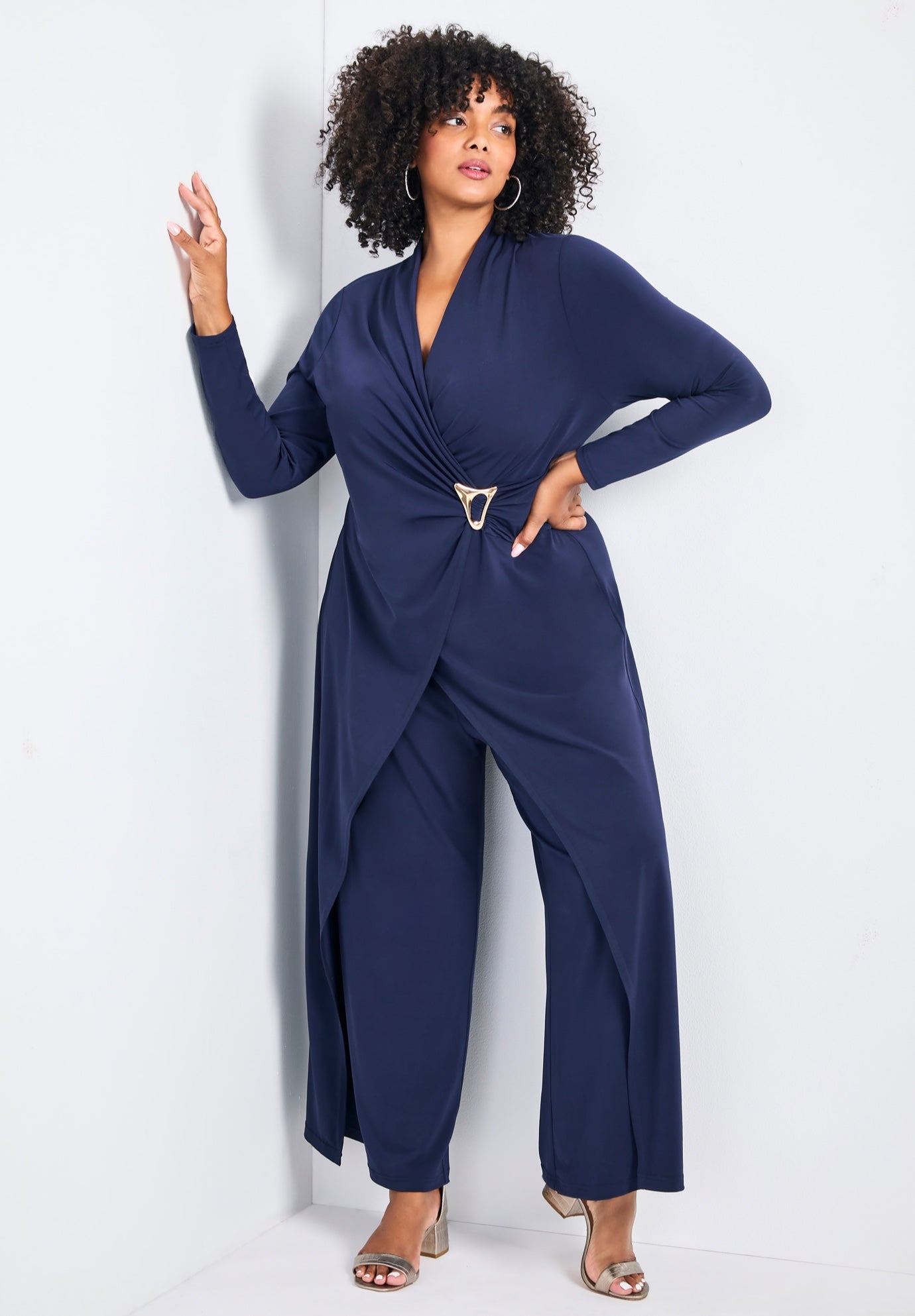 Glamour Wrap Front Jumpsuit image number 0