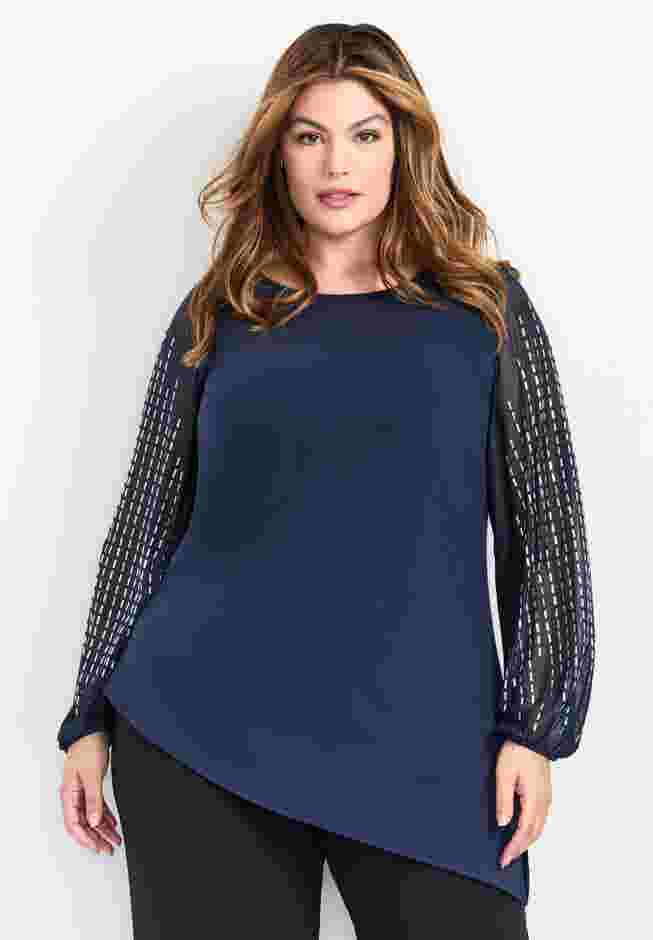 Glitz Emblsh Slv Tunic image number 0