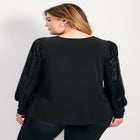 Glam Sequin Sleeve Top image number null