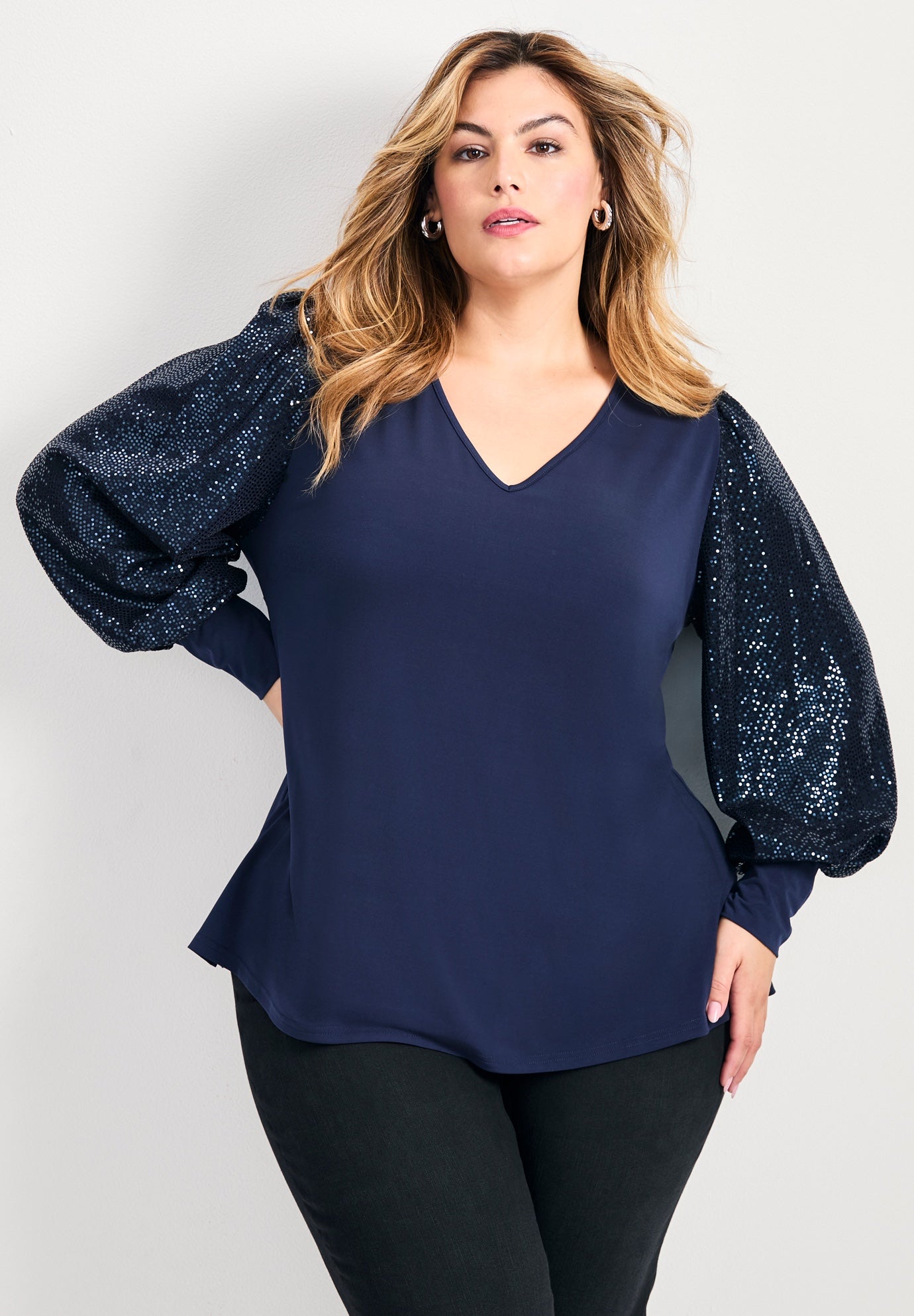 Glam Sequin Sleeve Top image number 0