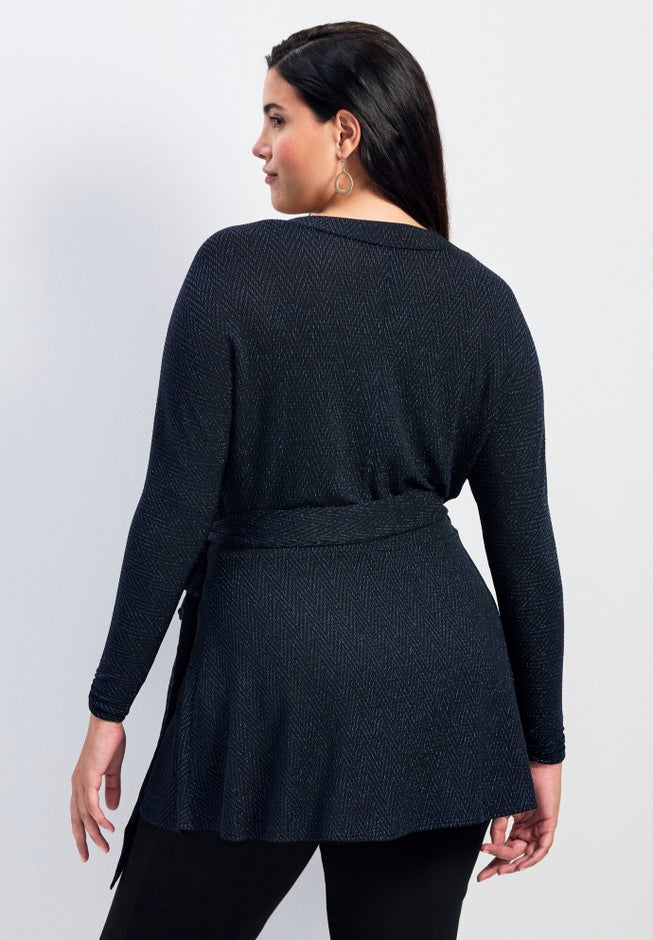 Glamour Sparkle Wrap Top image number 1