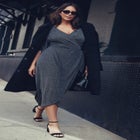 Nala Metallic Mock Wrap Dress image number null