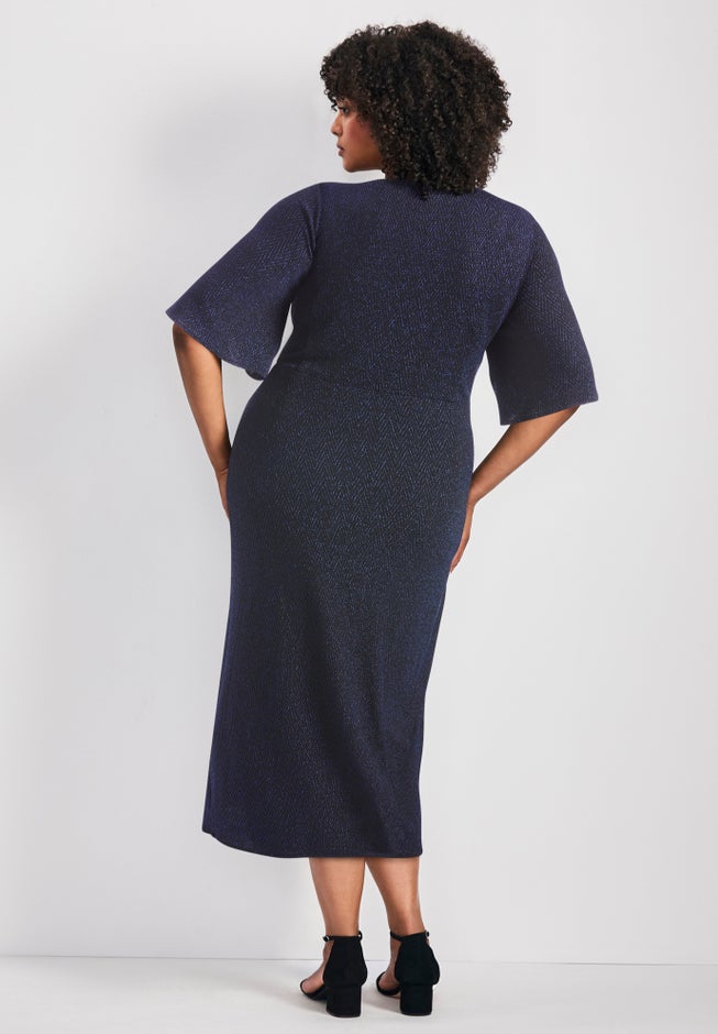 Nala Metallic Mock Wrap Dress image number 1