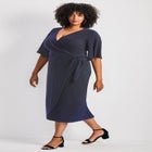 Nala Metallic Mock Wrap Dress image number null