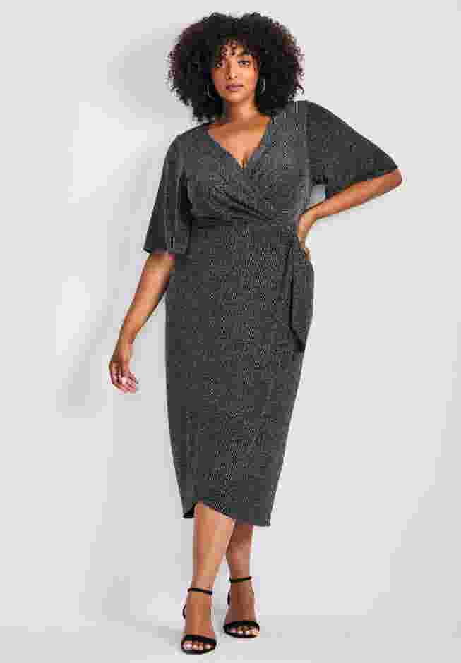 Nala Metallic Mock Wrap Dress image number 0