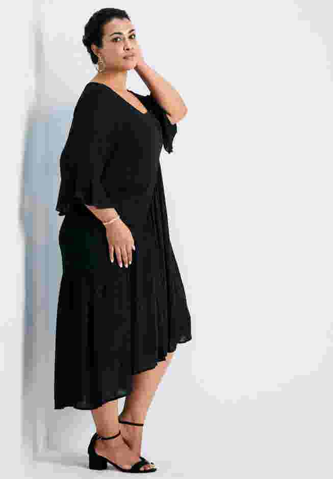 Vicki Textured Dobby Bell Sleeve Dress image number 2