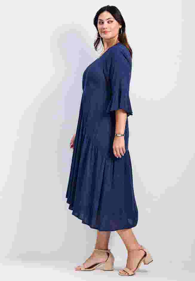 Vicki Textured Dobby Bell Sleeve Dress image number 2