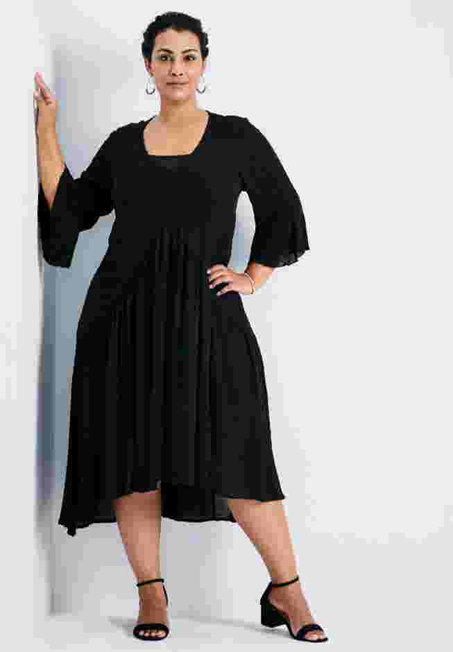 Vicki Textured Dobby Bell Sleeve Dress image number 0